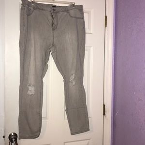 Grey distressed jeans